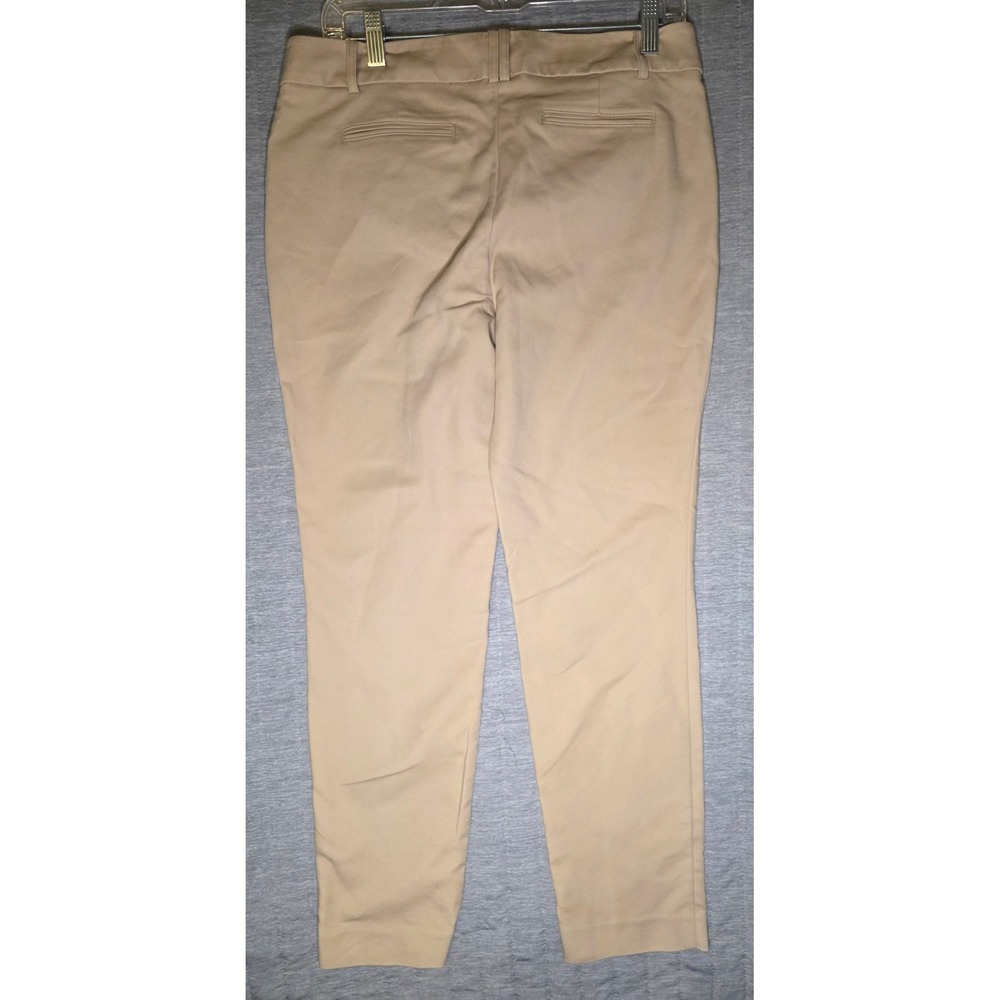 616 Anne Klein Womens Tan Khaki Dress Pants Slim Tapered Trousers Size 6